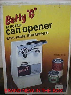Betty G Electric Can Opener with Knife Sharpener- Jack Berg Sales