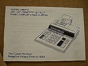 Royal 9300PD Deluxe Desktop Print Calculator d.JPG (32619 bytes)