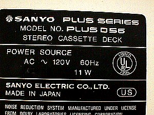 Sanyo Cassette Recording Deck g.JPG (40162 bytes)